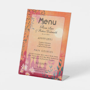 Signe De Table Menu Mariage Sunset Serenade Pedestal