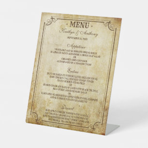Signe De Table Menu Mariage Vintage