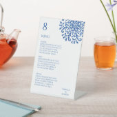 Signe De Table Menu Mariage Whimsical Blue Flourish (In SItu)