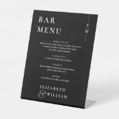 Signe De Table Menu Mini-Barre Monogramme Noir Et Blanc (Recto)