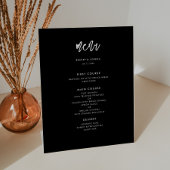 Signe De Table Menu moderne moderne noir mariage