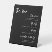 Signe De Table Menu moderne moderne noir Mariage Bar Bar (Recto)