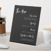 Signe De Table Menu moderne moderne noir Mariage Bar Bar (In SItu)