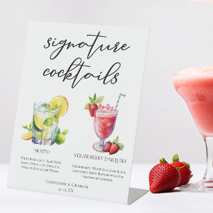 Signe De Table Menu Mojito aux fraises Daiquiri Cocktails cubains