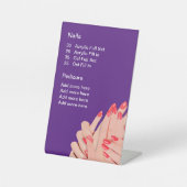 Signe De Table Menu Nail Salon Modèle (Recto)