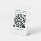 Signe De Table Menu Nom commercial et Code QR (Recto)