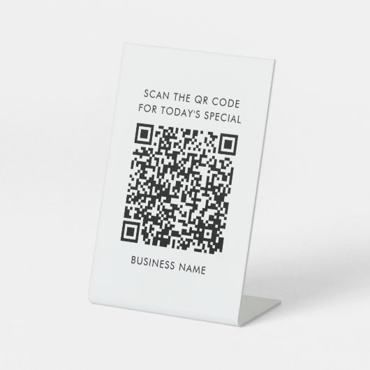 Signe De Table Menu Nom commercial et Code QR (Recto)