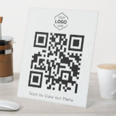 Signe De Table Menu Numérique Minimal scannez le Code QR (In SItu)