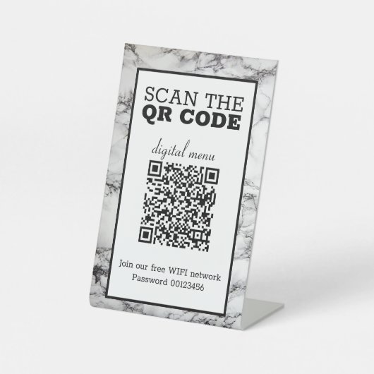 Signe De Table Menu numérique QR Code (Recto)