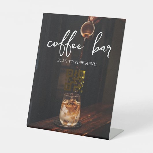 Signe De Table Menu numérique QR Code (Recto)