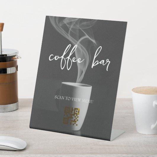 Signe De Table Menu numérique QR Code (In SItu)