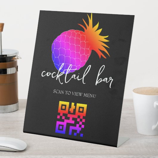 Signe De Table Menu numérique QR Code bar à cocktails (In SItu)