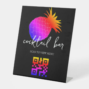 Signe De Table Menu numérique QR Code bar à cocktails