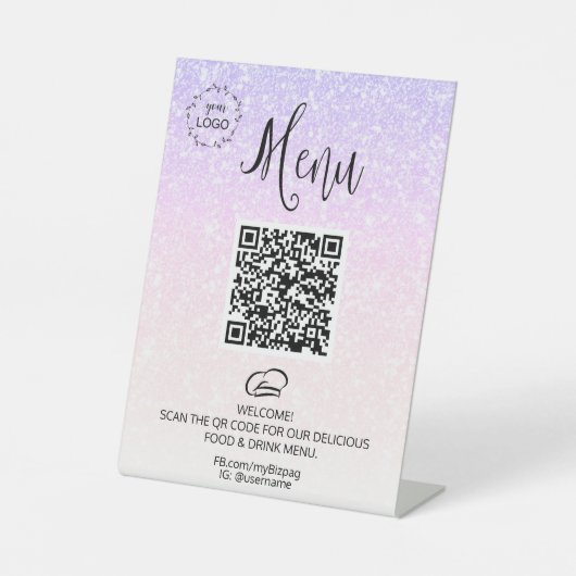 Signe De Table *~* Menu Parties scintillant tabletteTable Tente P (Recto)