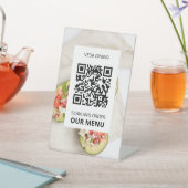 Signe De Table menu personnalisé Photo Restaurant Scan QR Code (In SItu)