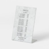 Signe De Table Menu Prix du Salon de l'ongle de marbre profession (Recto)