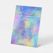 Signe De Table Menu Prix Opal Iridescente Holographique (Recto)