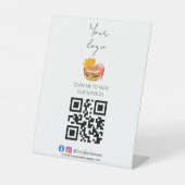 Signe De Table Menu professionnel sans contact par QR code (Recto)