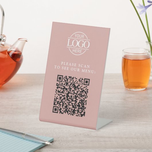 Signe De Table Menu QR Code de Logo d'Entreprise Personnalisé Ros (In SItu)
