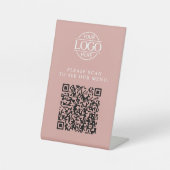 Signe De Table Menu QR Code de Logo d'Entreprise Personnalisé Ros (Recto)