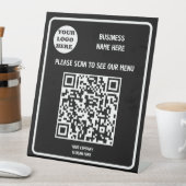 Signe De Table Menu QR Code personnalisé pour entreprise moderne  (In SItu)