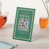 Signe De Table Menu QR Code personnalisé sans contact Classic Gre (In SItu)