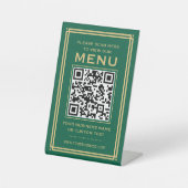 Signe De Table Menu QR Code personnalisé sans contact Classic Gre (Recto)