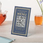 Signe De Table Menu QR Code personnalisé sans contact Classic Nav (In SItu)