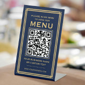 Signe De Table Menu QR Code personnalisé sans contact Classic Nav