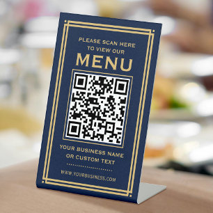 Signe De Table Menu QR Code personnalisé sans contact Classic Nav
