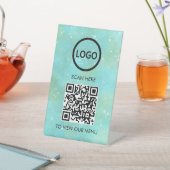 Signe De Table Menu QR Code Professionnel, Logo Moderne Sans Cont (In SItu)