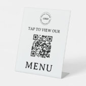 Signe De Table Menu QR Code Restaurant | 8" x 10" (Recto)