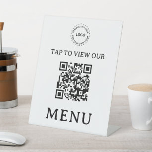 Signe De Table Menu QR Code Restaurant 8" x 10"