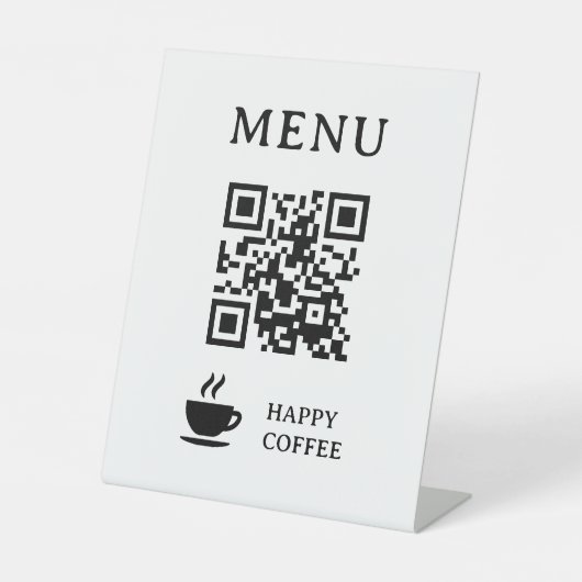 Signe De Table Menu QR Code Restaurant | 8" x 10" (Recto)