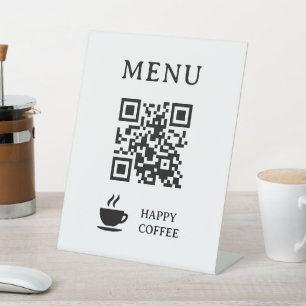 Signe De Table Menu QR Code Restaurant 8" x 10"
