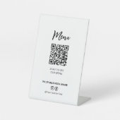 Signe De Table Menu Restaurants modernes Code QR Social Media Sig (Recto)