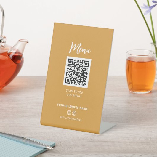 Signe De Table Menu Restaurants modernes Code QR Social Media Sig (In SItu)