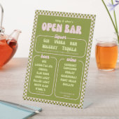Signe De Table Menu Retro Open Bar (In SItu)