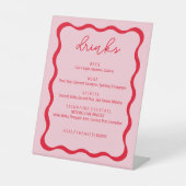 Signe De Table Menu Retro Pink Wavy Border Dracks (Recto)
