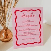 Signe De Table Menu Retro Pink Wavy Border Dracks