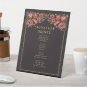 Signe De Table Menu rose Gold Black Red Enchanted Garden Bar (In SItu)