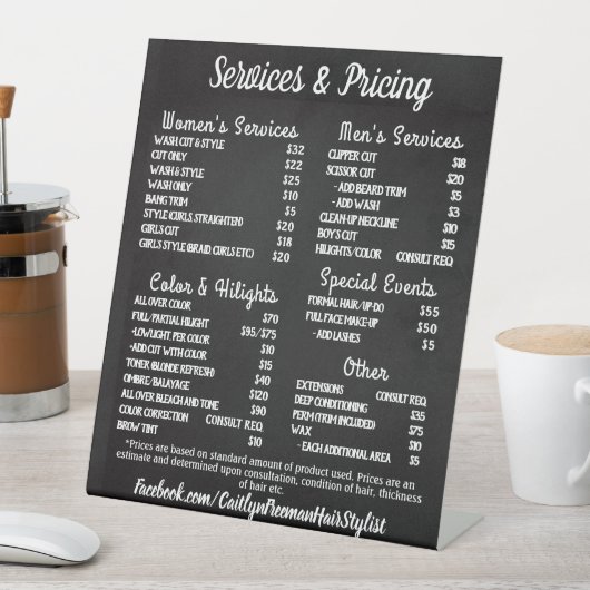 Signe De Table Menu Salon Simple (In SItu)