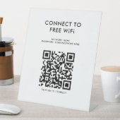 Signe De Table Menu sans contact Code QR Connexion WiFi blanc (In SItu)