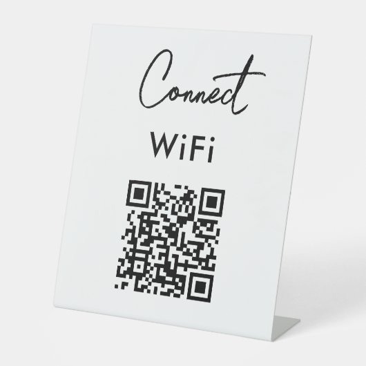Signe De Table Menu sans contact QR Connect WiFi (Recto)