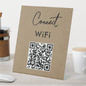 Signe De Table Menu sans contact QR Connect WiFi Kraft (In SItu)