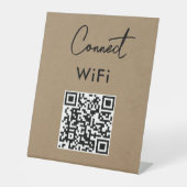 Signe De Table Menu sans contact QR Connect WiFi Kraft (Recto)