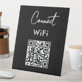 Signe De Table Menu sans contact QR Connexion WiFi Noir (In SItu)