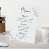 Signe De Table Menu Simple Floral Line Art Mariage Diner Menu (In SItu)
