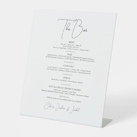 Signe De Table Menu simple simple mono mariage (Recto)