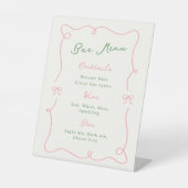 Signe De Table Menu Whimsical Main Drake Green & Pink Bar (Recto)